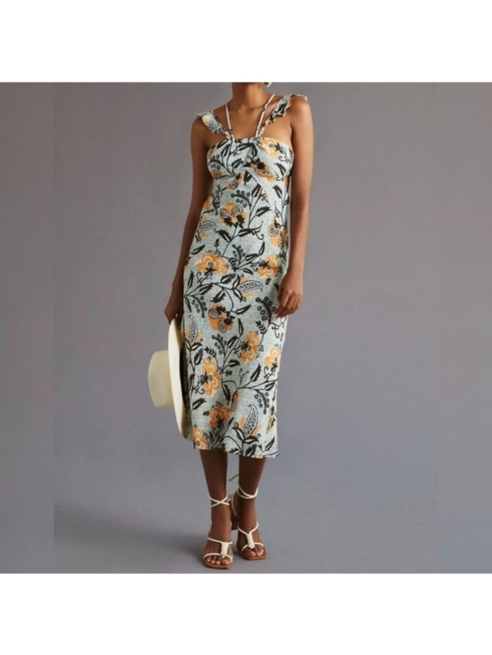 Anthropologie Halter Slim Midi Dress